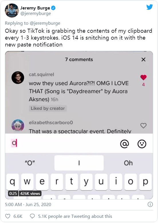 iOS 14隐私功能更新 TikTok表示将停止访问用户的剪