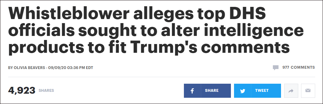 美情报人员告密：被要求停止关注俄罗斯干预大