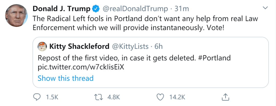 “把这群畜生关进监狱，就现在！”特朗普发推