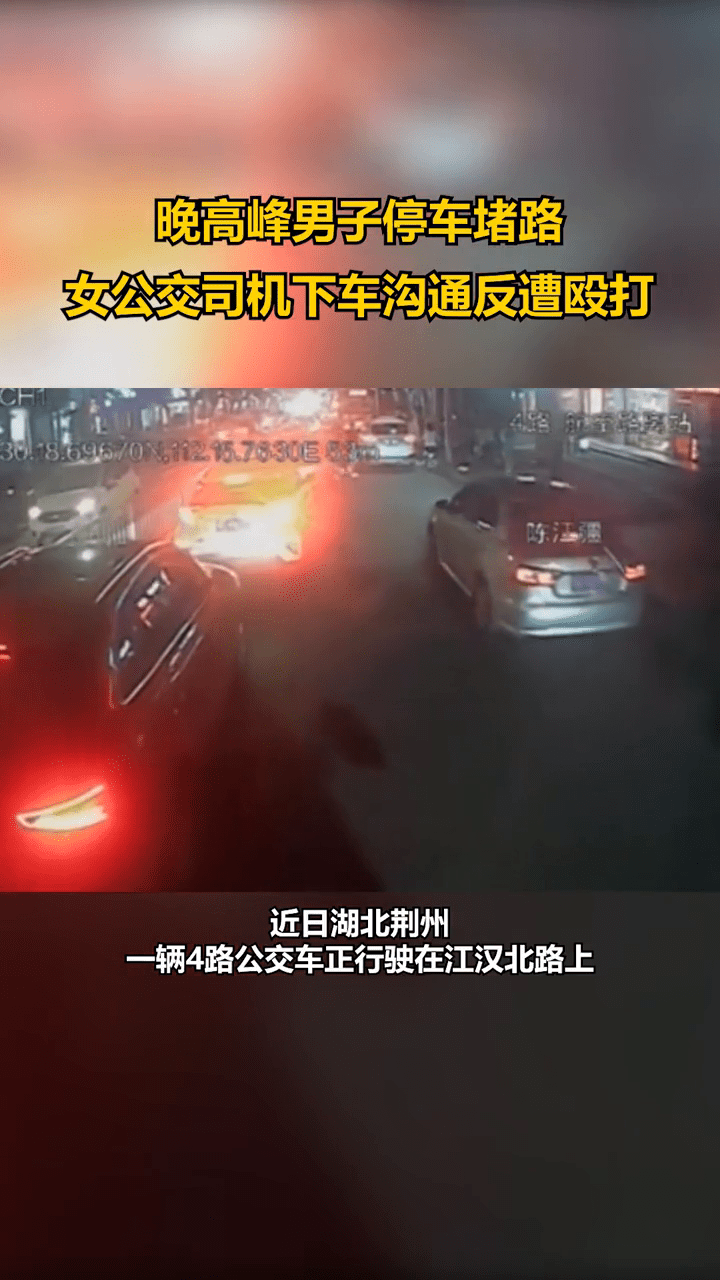 太嚣张！男子晚高峰停车堵路 女公交司机下车沟