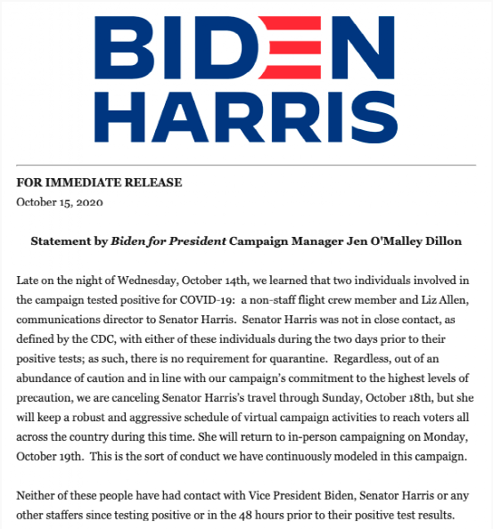 突发!拜登团队有人新冠阳性,乘坐同一飞机!