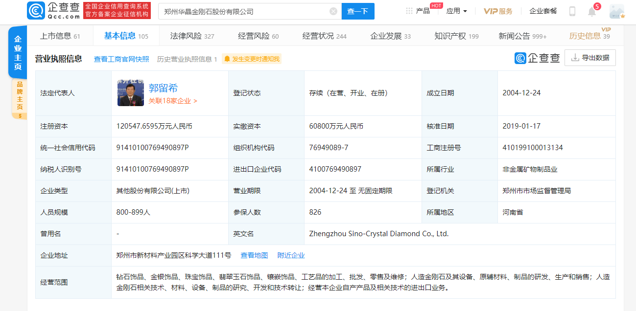豫金刚石11月4日起将被ST，被执行金额超15亿