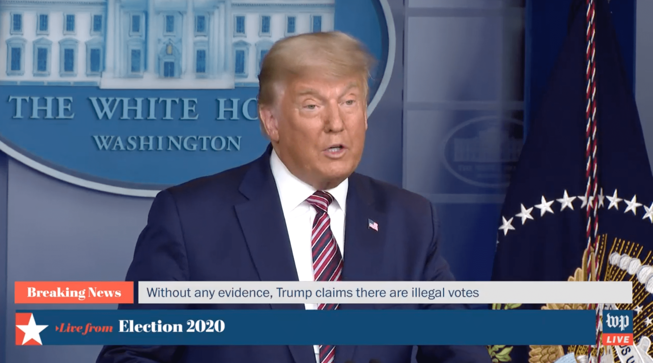 特朗普发表全国讲话：计算合法选票，我轻松能