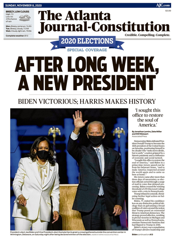 看美国各州报纸头条如何报道2020年大选