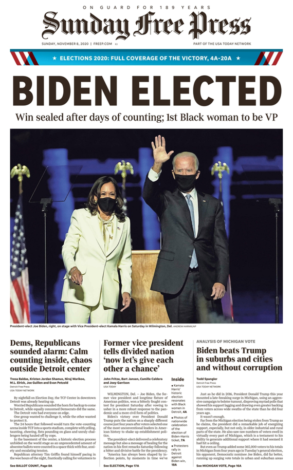 看美国各州报纸头条如何报道2020年大选