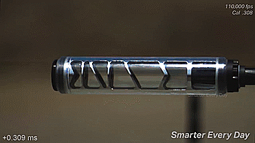 实际当中,枪支的消音器消焰器和补偿器只能装