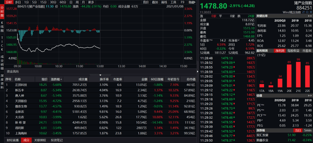 ​生猪期货上市首日，期货价格、猪肉股双双下